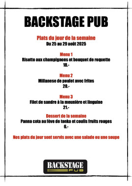 Menu de la semaine