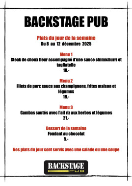 Menu de la semaine