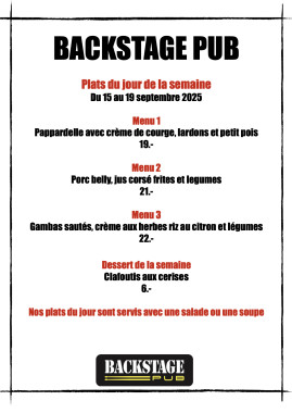 Menu de la semaine