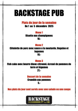 Menu de la semaine