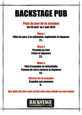 Menu de la semaine