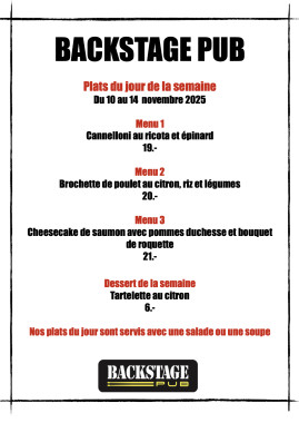 Menu de la semaine